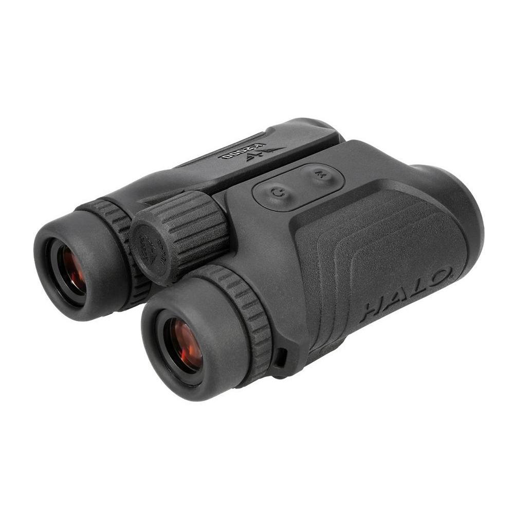 Chattanooga K2000 10x42 LRF binoculars with rangefinding features, black body, and textured grip for outdoor viewing.