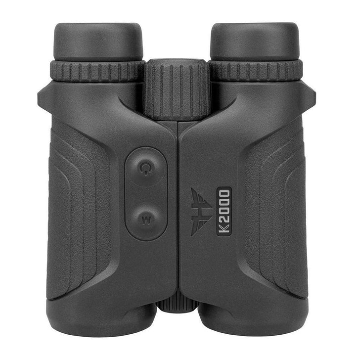 Chattanooga K2000 10x42 rangefinding binoculars showing the lens and ergonomic design for outdoor viewing and distance measurement.