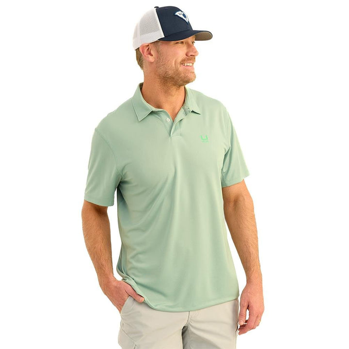 Chattanooga HUK Icon Polo shirt in fog green, short sleeve men&