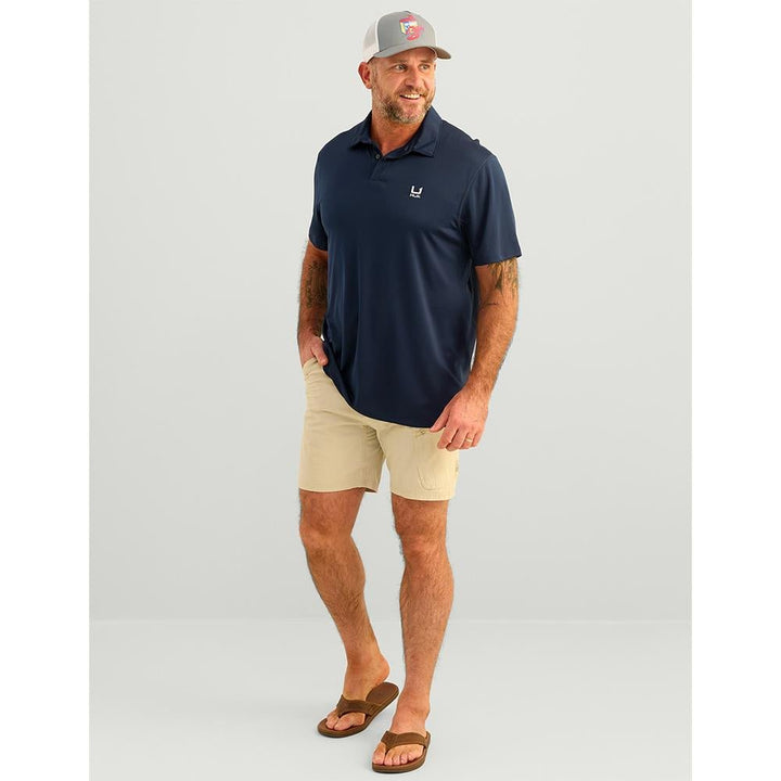 Chattanooga HUK ICON Polo Naval Academy short sleeve shirt in navy with logo, casual men&
