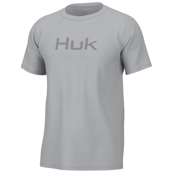 Chattanooga HUK Logo TEE Harbor Mist short sleeve shirt, front view showing logo design and casual fit.