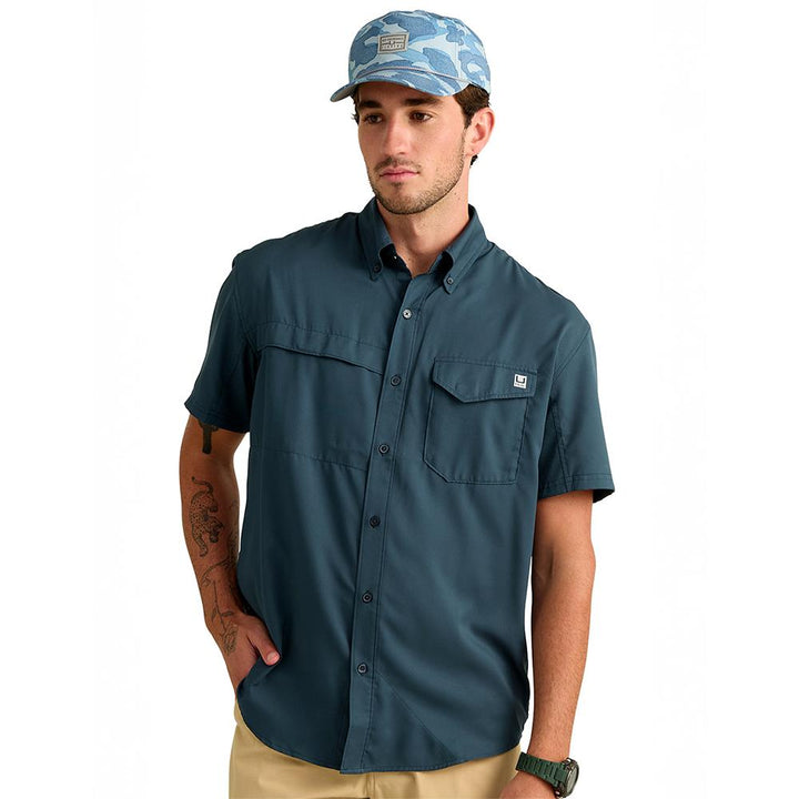 HUK Tidepoint Short Sleeve Shirt Sea Storm Lightweight Casual Top Size S - POWER FIT SHOP — Powering Preparedness, Health &amp; Home