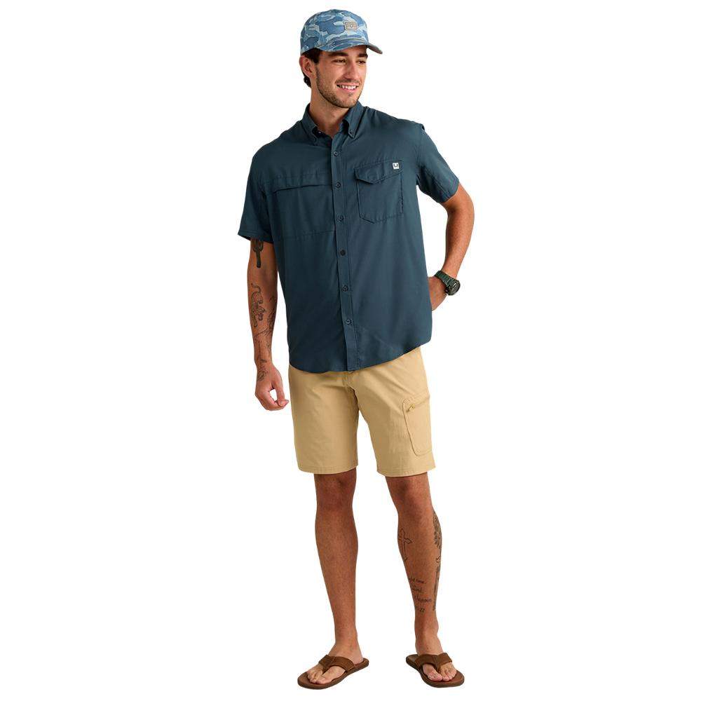 HUK Tidepoint Short Sleeve Shirt Sea Storm Lightweight Casual Top Size S - POWER FIT SHOP — Powering Preparedness, Health &amp; Home