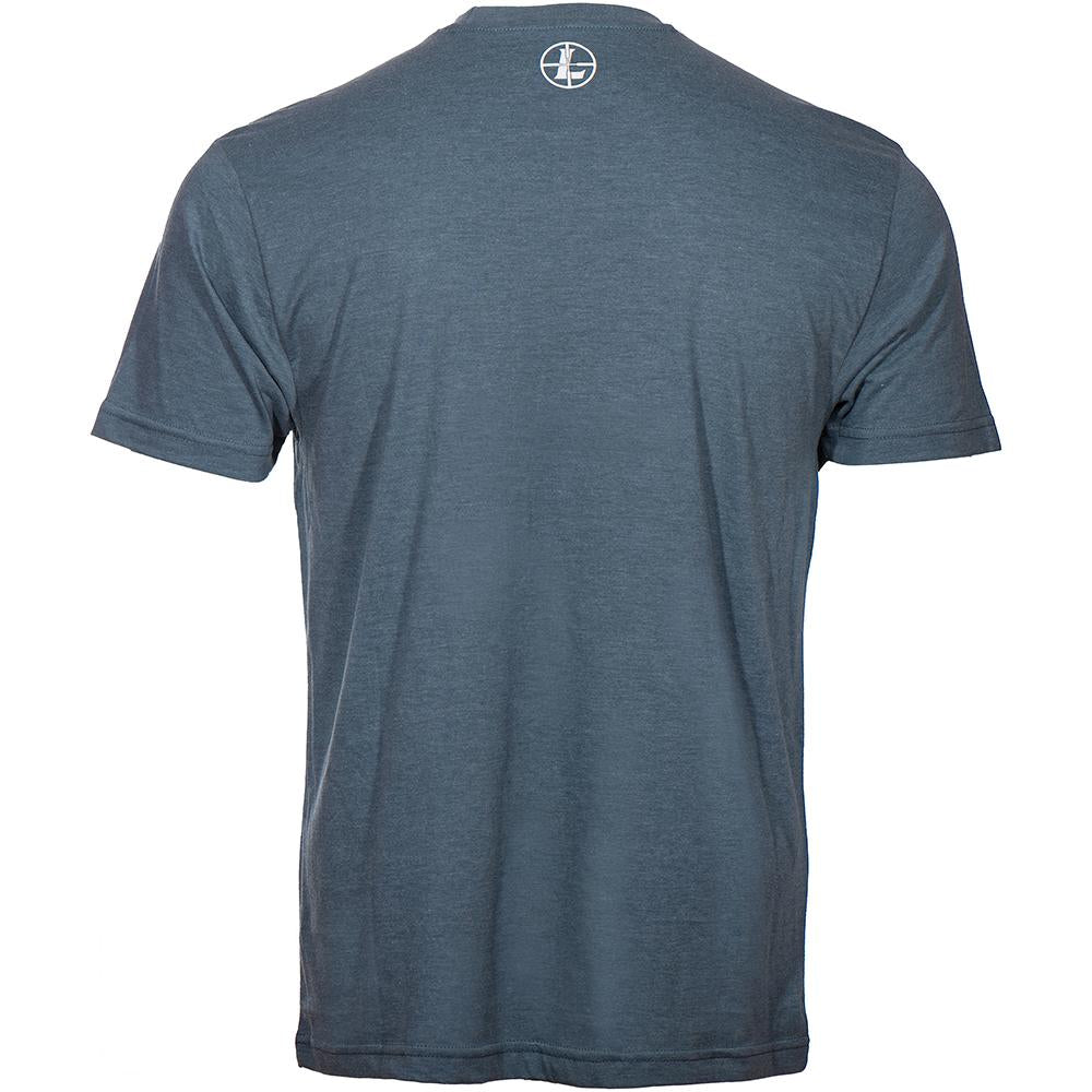 Indigo Leupold Badge Tee from Chattanooga, short sleeve shirt in XXL, featuring a printed badge logo on the front.