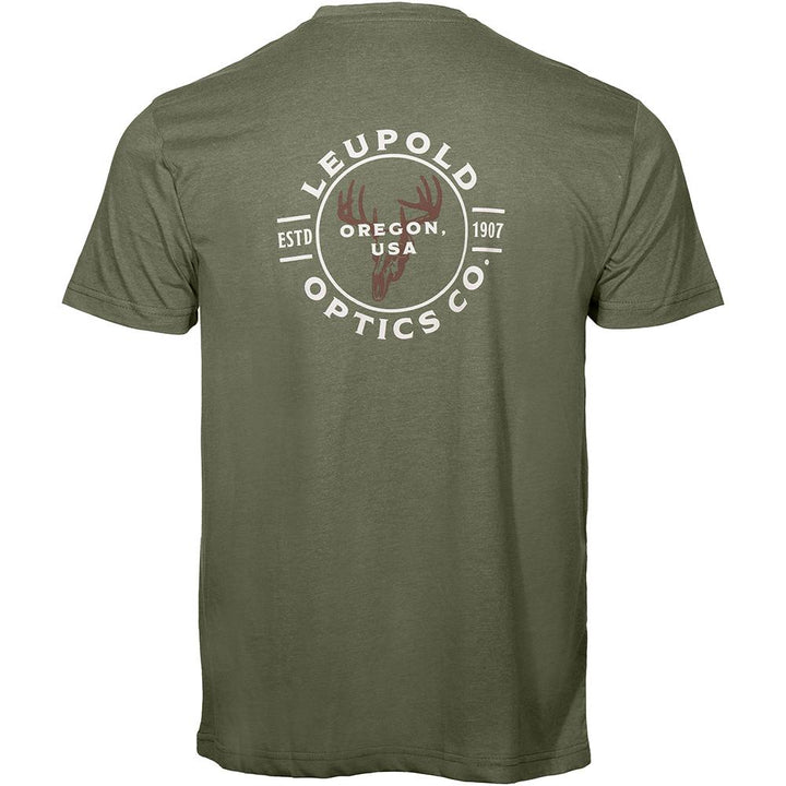 Chattanooga Leupold Buck Country short sleeve shirt in light olive, casual outdoor apparel, lightweight and comfortable for outdoor activities.