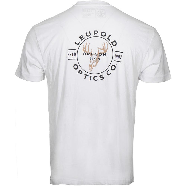 Chattanooga Leupold Buck Country white short sleeve shirt for casual outdoor wear, featuring a classic design and comfortable fit.