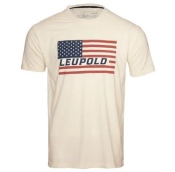 Leupold Flag Tee Natural M Soft Cotton Comfortable Outdoor Lifestyle Shirt - POWER FIT SHOP — Powering Preparedness, Health & Home
