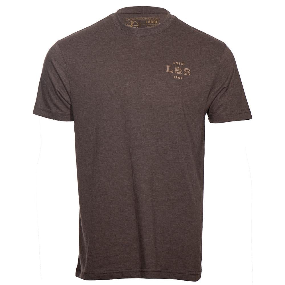Chattanooga Leupold LS Heritage short sleeve tee in espresso soft cotton, comfortable XL size, casual men's shirt.