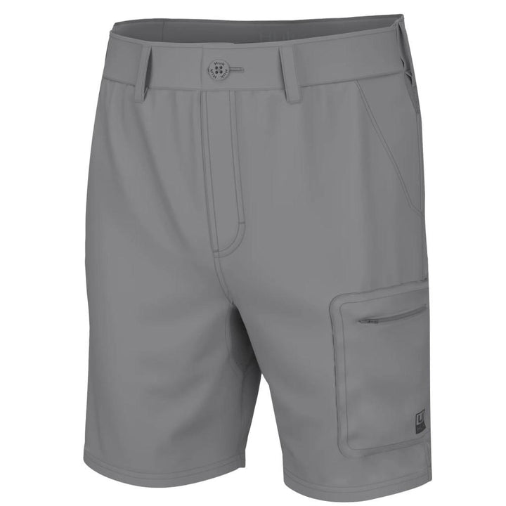 Chattanooga Huk Next Level 7-inch shorts in overcast grey, quick-dry lightweight fabric, men&