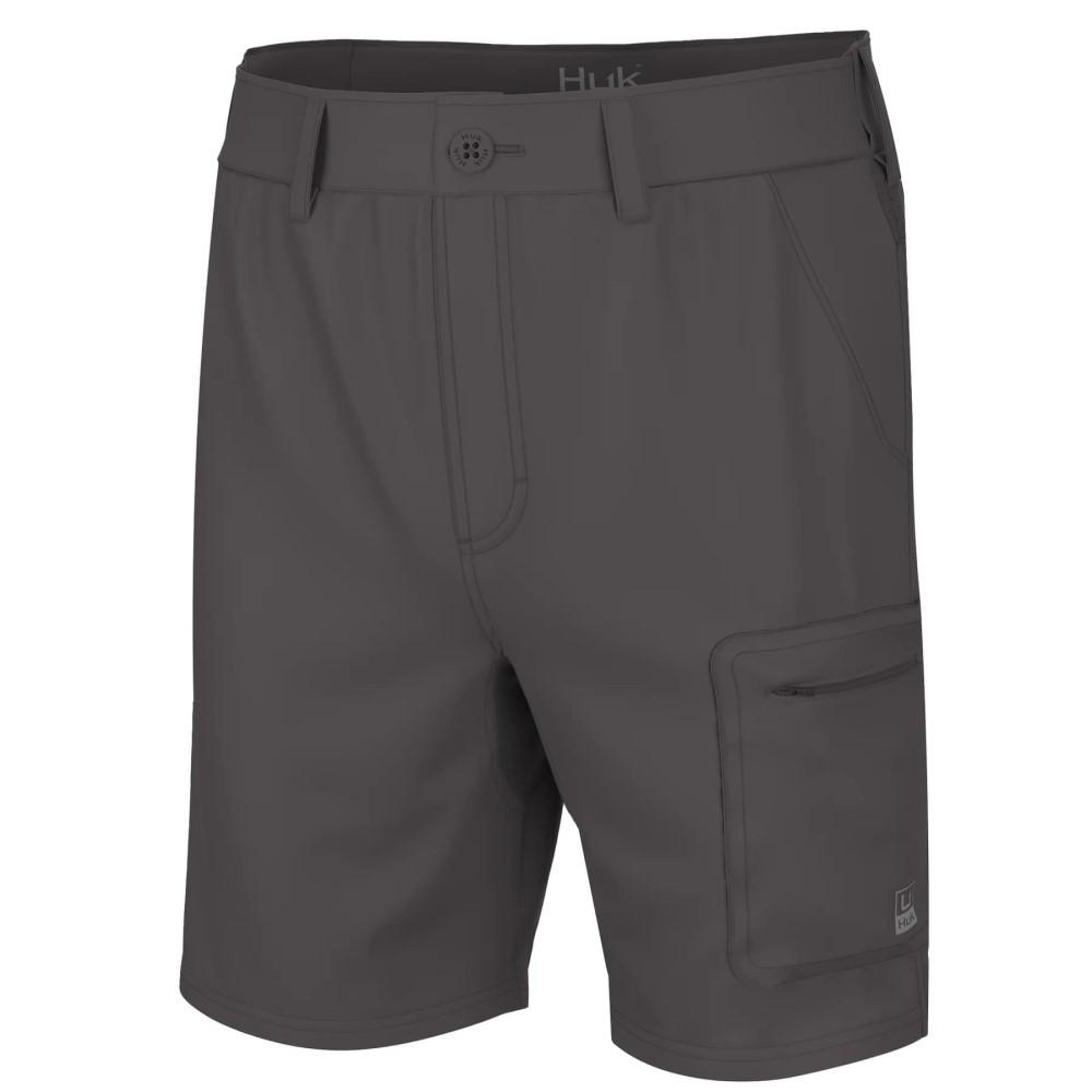 Chattanooga Huk Next Level 7-inch shorts in overcast grey, quick-dry lightweight fabric, size XXL, suitable for active wear.