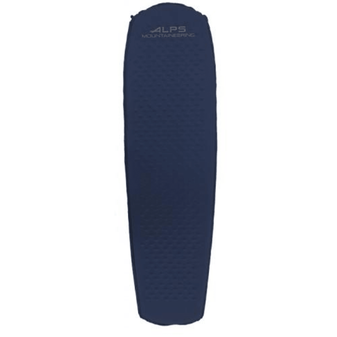 Chattanooga Alps Mountaineering Agile self-inflating air pad in navy, used as a sleeping pad for camping and outdoor adventures.