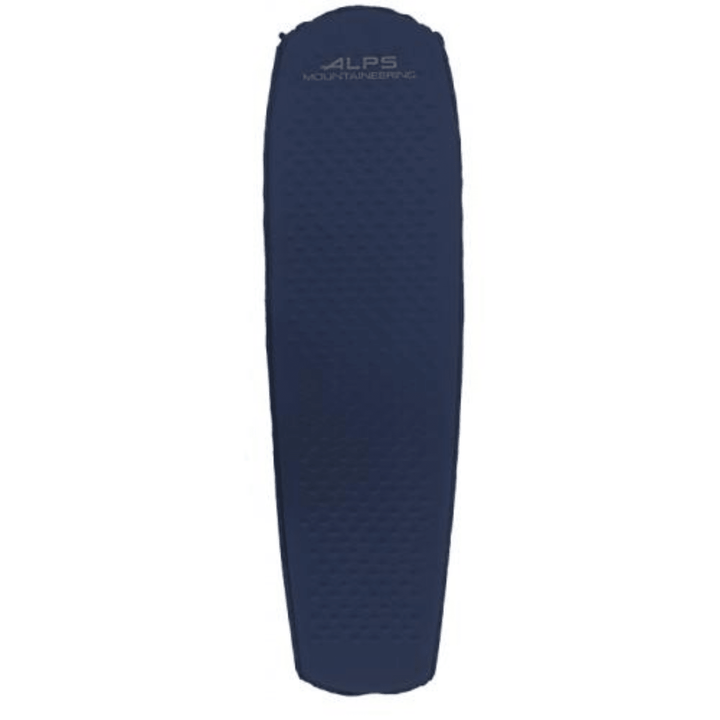 Chattanooga Alps Mountaineering Agile self-inflating air pad in navy, used as a sleeping pad for camping and outdoor adventures.