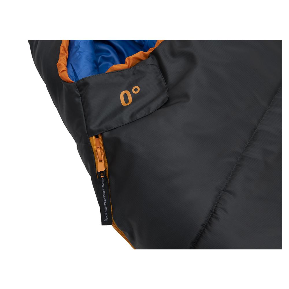 Chattanooga Alps Mountaineering Blaze 0° sleeping bag in charcoal orange, 32x80 inches, insulated for warmth and comfort.