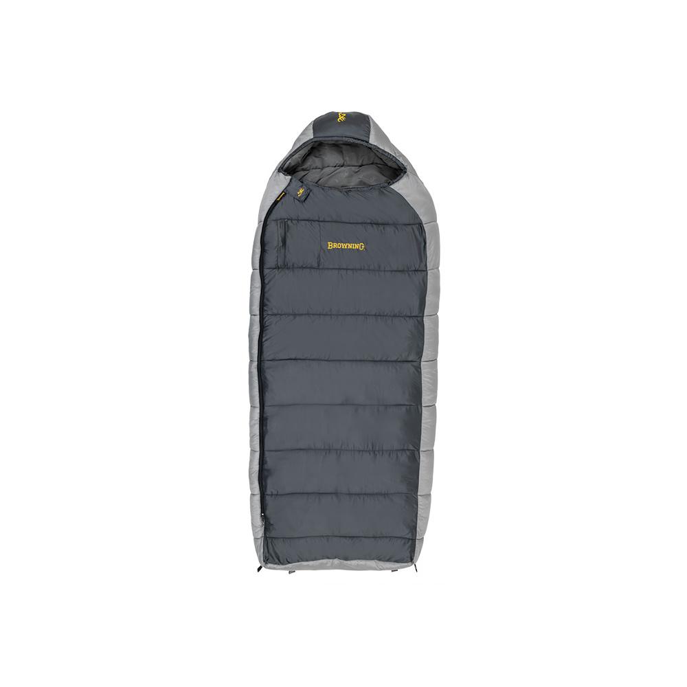 Chattanooga Browning Camping McKinley 0 Degree Sleeping Bag in grey, 36x90 inches, designed for warmth and comfort during camping.