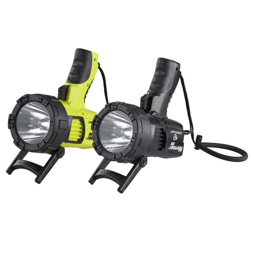 Chattanooga Streamlight Waypoint 400 rechargeable spotlight with 1400 lumens in bright yellow, handheld outdoor flashlight.