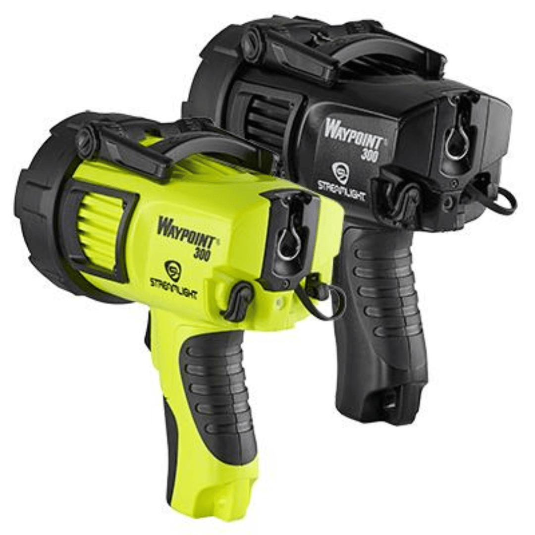 Chattanooga Streamlight Waypoint 400 rechargeable spotlight with 1400 lumens in yellow, handheld outdoor searchlight.