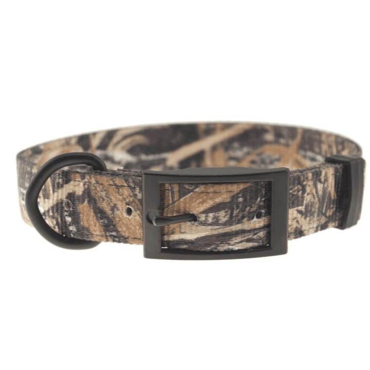 Chattanooga Omnipet Kwik Klip adjustable dog collar, 1 inch Realtree Max-5 camo, fits necks 18-26 inches, Sunglo style.