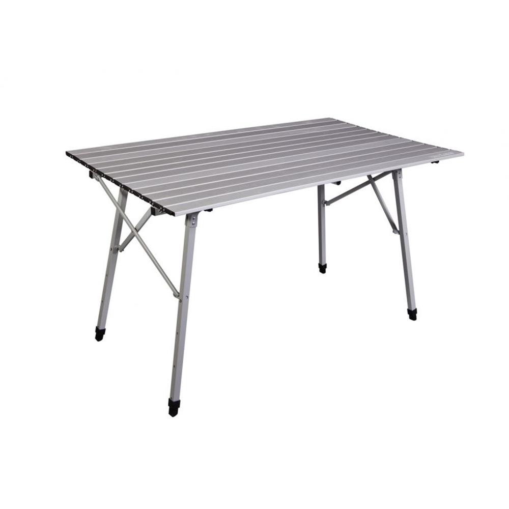 Chattanooga Camp Chef Mountain Series Mesa adjustable outdoor camp table with sturdy surface and foldable design for camping.