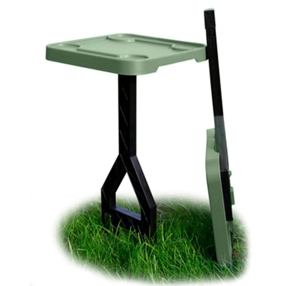 Chattanooga MTM Jammit outdoor camping table in forest green, compact, portable, and stable for camping and outdoor use.