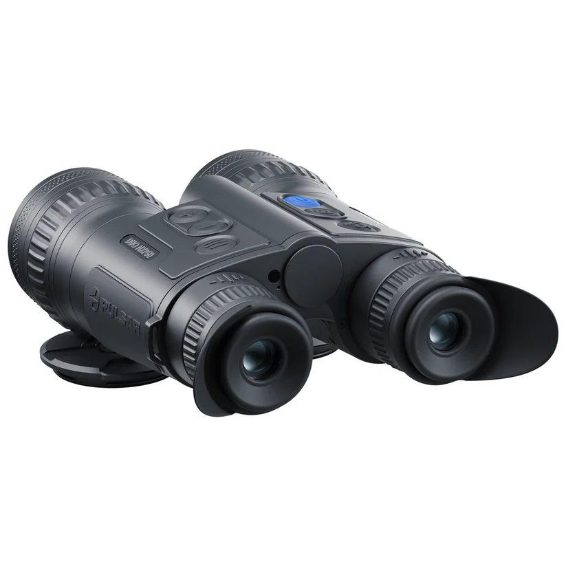 Chattanooga Pulsar Merger Duo NXP50 thermal binoculars showing high contrast digital thermal imaging with dual eyepieces and rugged design.