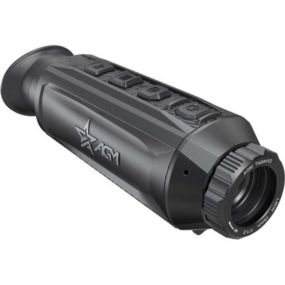 Chattanooga AGM TaipanV2 thermal monocular with digital imaging, video recording, 19-320 zoom, and 50Hz refresh rate.