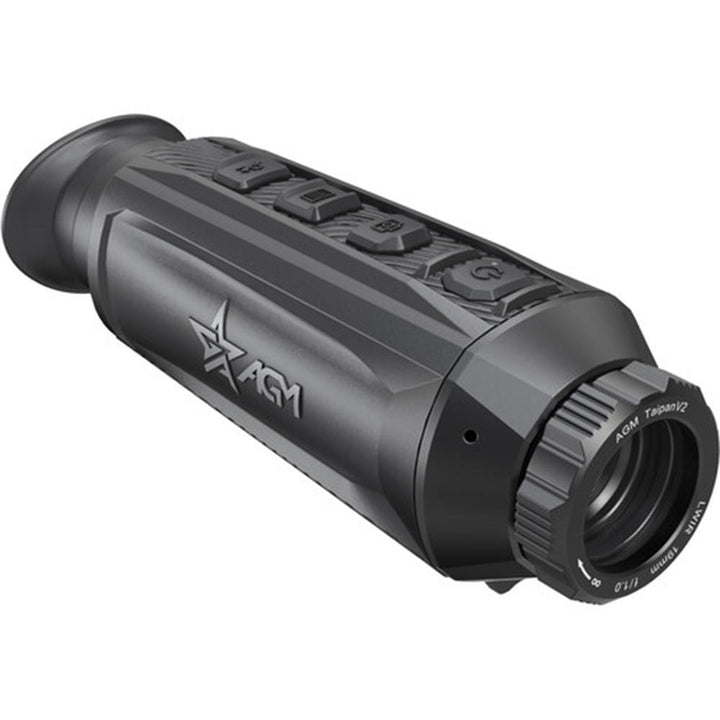 Chattanooga AGM TaipanV2 thermal monocular with digital imaging, video recording, 19-320 zoom, and 50Hz refresh rate.