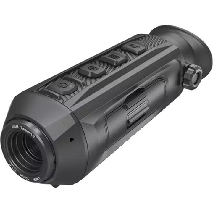 Chattanooga AGM TaipanV2 thermal monocular with 256 resolution and 50Hz refresh rate, compact outdoor optics for thermal imaging.