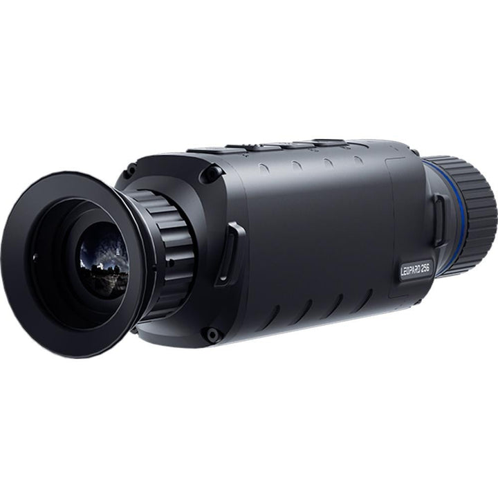 Chattanooga Pard Leopard 256 thermal monocular with 16mm cylinder lens, black compact design for thermal imaging.