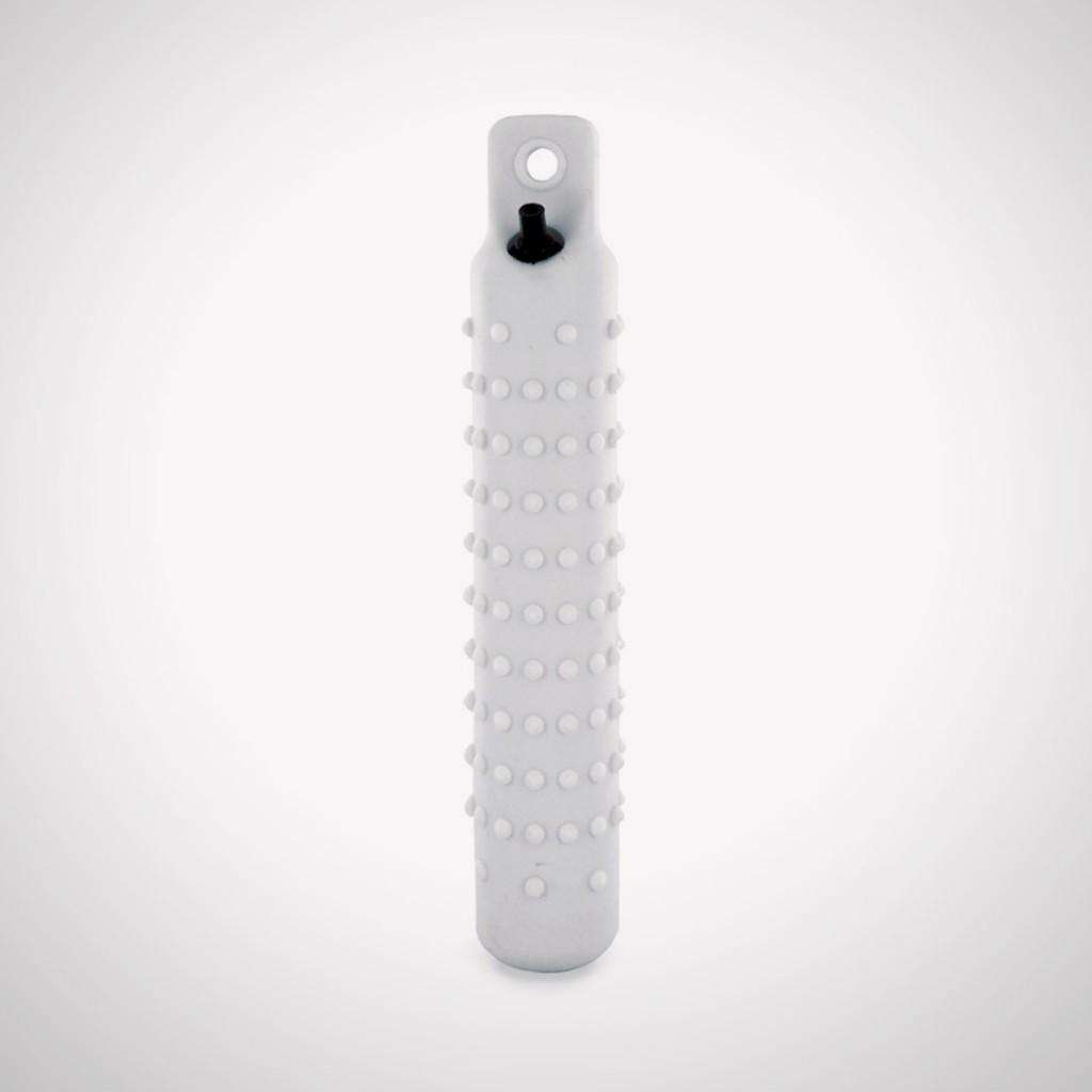 White plastic SportDOG brand dog training dummy by Chattanooga, used for effective training sessions with dogs.