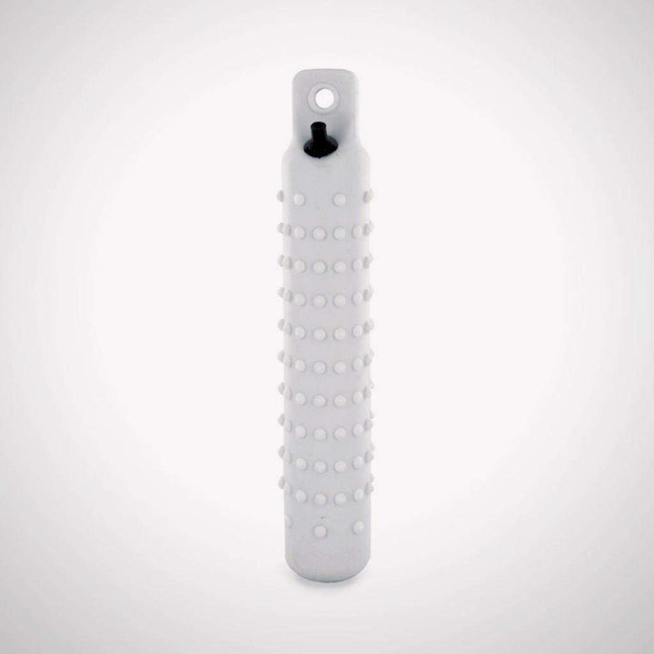 White plastic SportDOG brand dog training dummy by Chattanooga, used for effective training sessions with dogs.