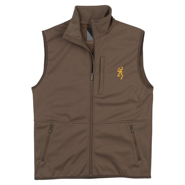 Chattanooga Browning Softshell Vest in Major Brown, size S, outdoor apparel, featuring a lightweight, wind-resistant design.