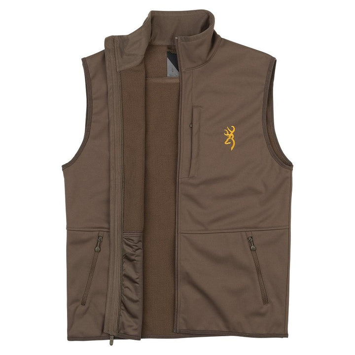 Chattanooga Browning Softshell Vest in Major Brown, size S, outdoor apparel with a sleek, fitted design and durable fabric.