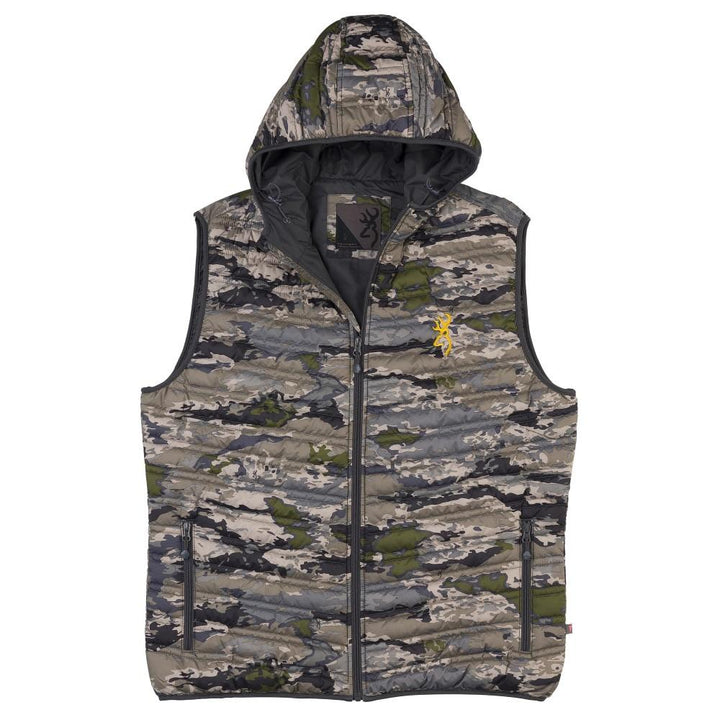 Chattanooga Browning packable puffer hooded vest in Ovix Small, lightweight and insulated for outdoor warmth and comfort.