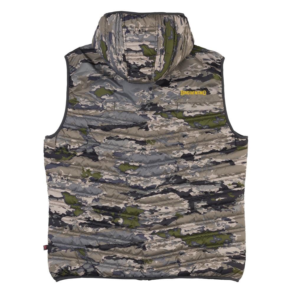 Chattanooga Browning packable puffer hooded vest in Ovix small, lightweight insulated vest with hood for outdoor wear.