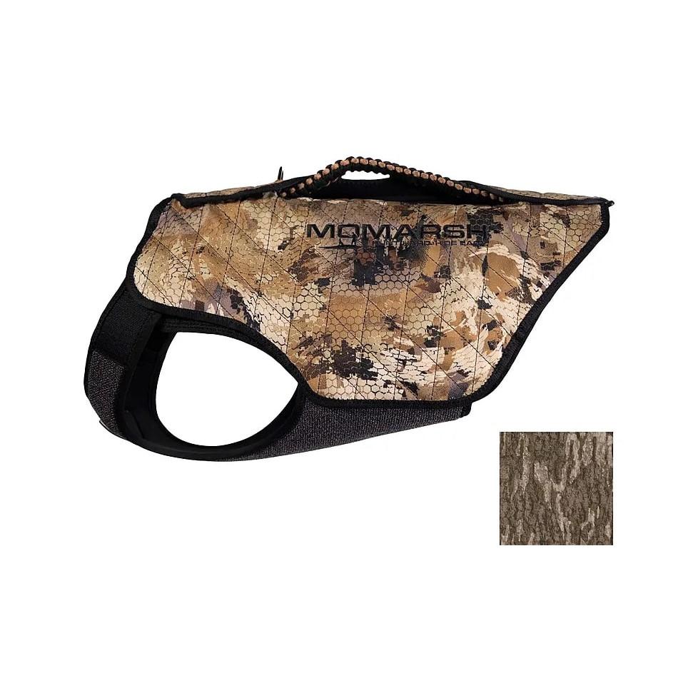 Chattanooga Higdon Versa Dog Vest in Mossy Oak Bottomland, adjustable, durable, and comfortable for outdoor activities with dogs.