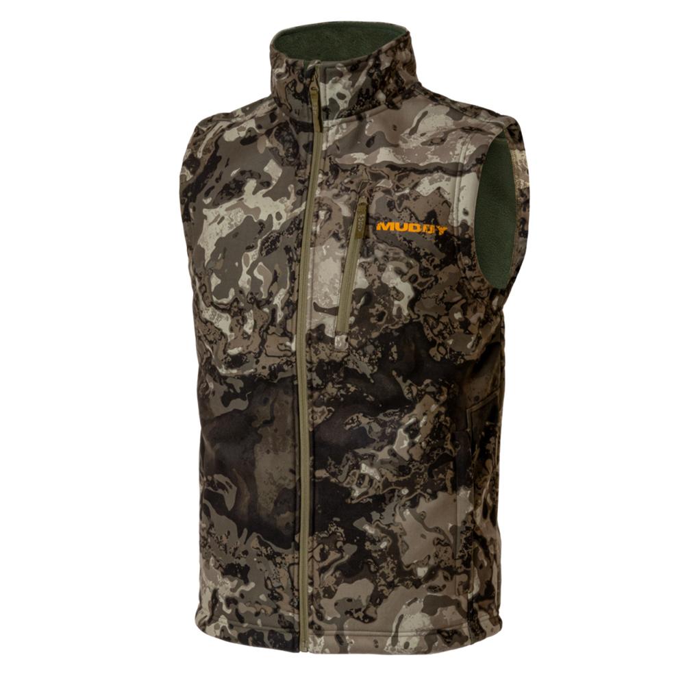 Chattanooga Muddy TRX Softshell Vest in Veil Canyon Grey, 3XL, windproof and water-resistant outdoor vest with a sleek design.
