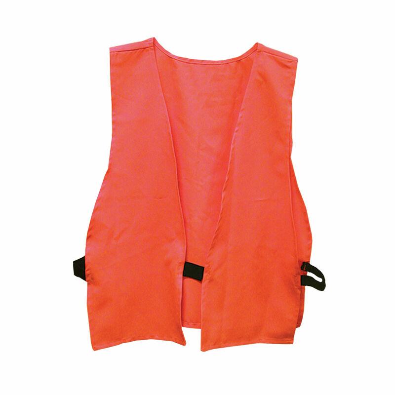 Orange Chattanooga safety vest for adults with logo on the back, packaged in a clear poly bag.