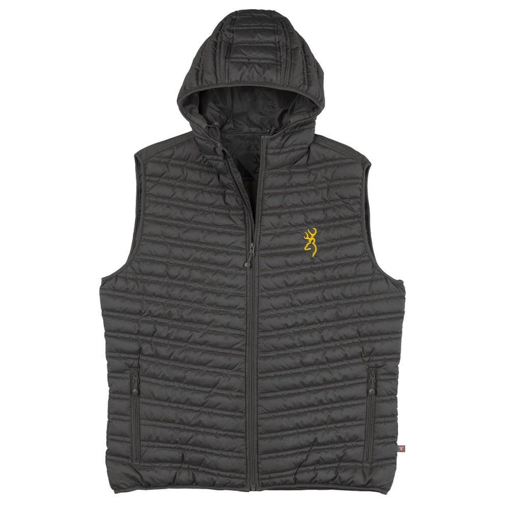 Browning Packable Puffer Hooded Vest Carbon Small - POWER FIT SHOP — Powering Preparedness, Health &amp; Home