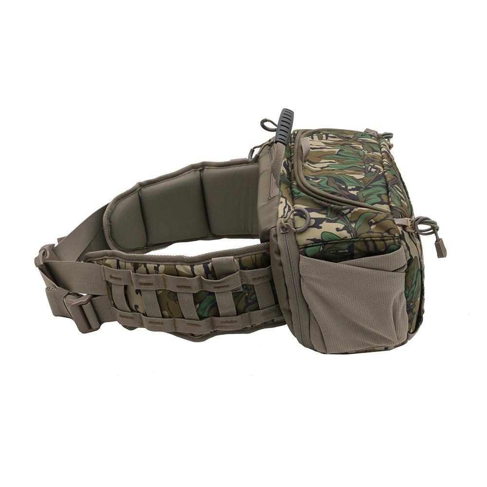 Chattanooga Alps Outdoorz Turkey Tracker waist pack in Mossy Oak Greenleaf, lightweight and durable for outdoor hunting.