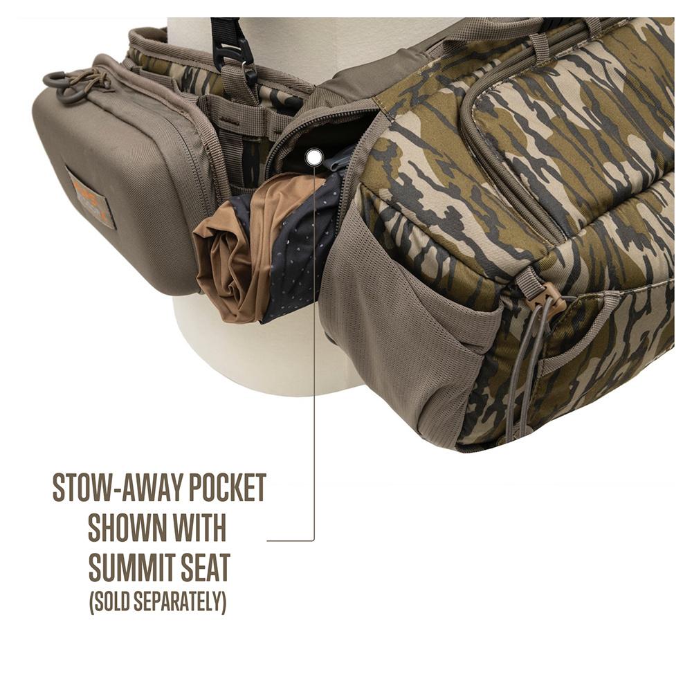 Chattanooga Alps Outdoorz Turkey Tracker waist pack in Mossy Oak Greenleaf, lightweight and durable for outdoor hunting.