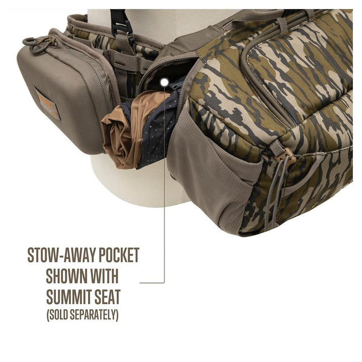 Chattanooga Alps Outdoorz Turkey Tracker waist pack in Mossy Oak Greenleaf, lightweight and durable for outdoor hunting.