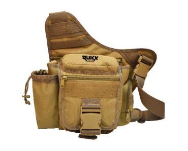 Chattanooga ATI Rukx Gear single strap sling bag in tan, durable and comfortable waist pack with portable design.