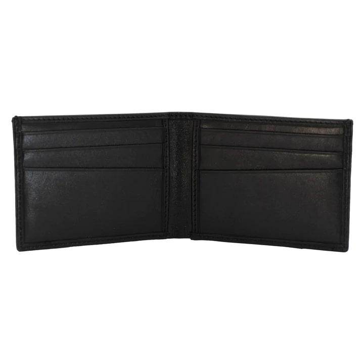 Chattanooga Rugged Rare black leather front pocket wallet with slim design and RFID blocking durability