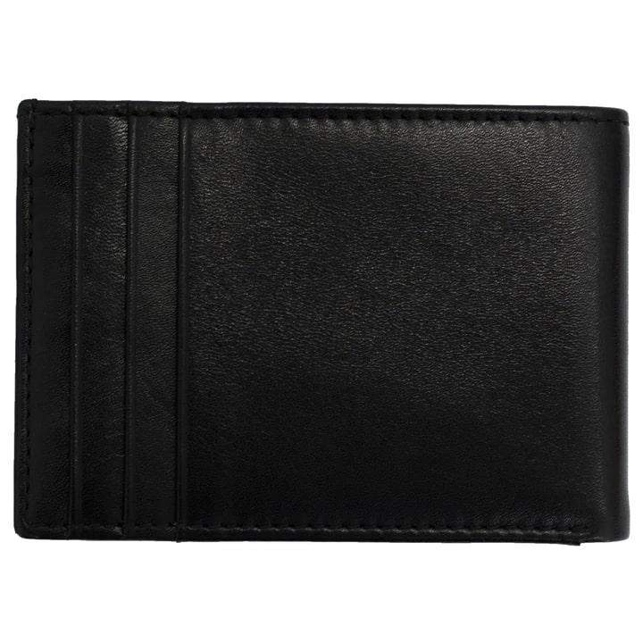 Chattanooga Rugged Rare front pocket wallet in black leather with RFID blocking, slim and durable design.