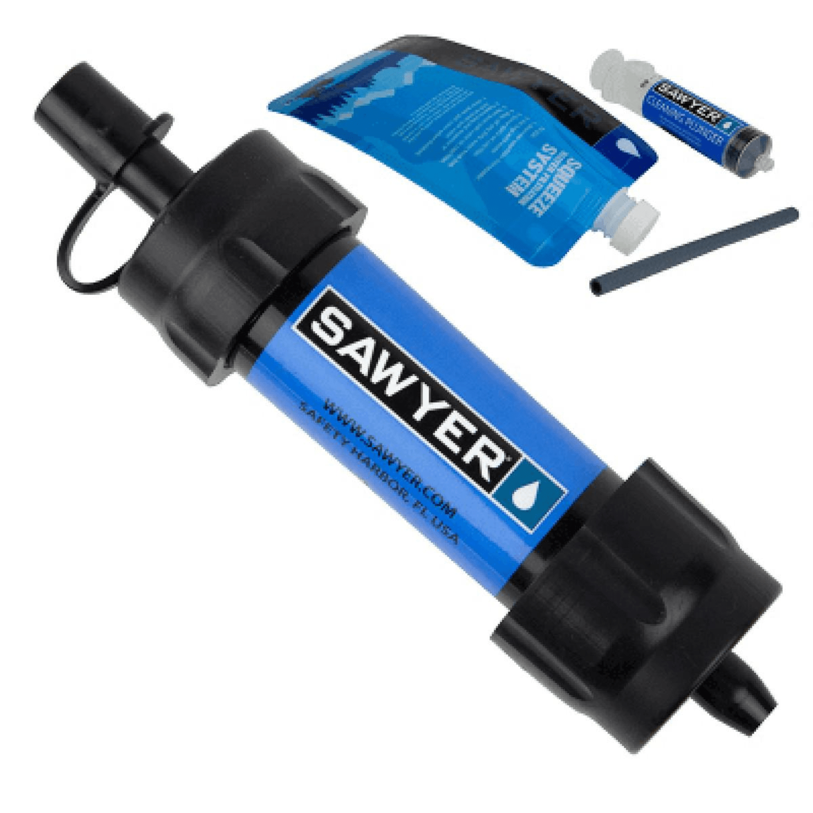 Blue Sawyer SP128 Mini Water Filtration System by Chattanooga for portable water filtration and clean drinking water.