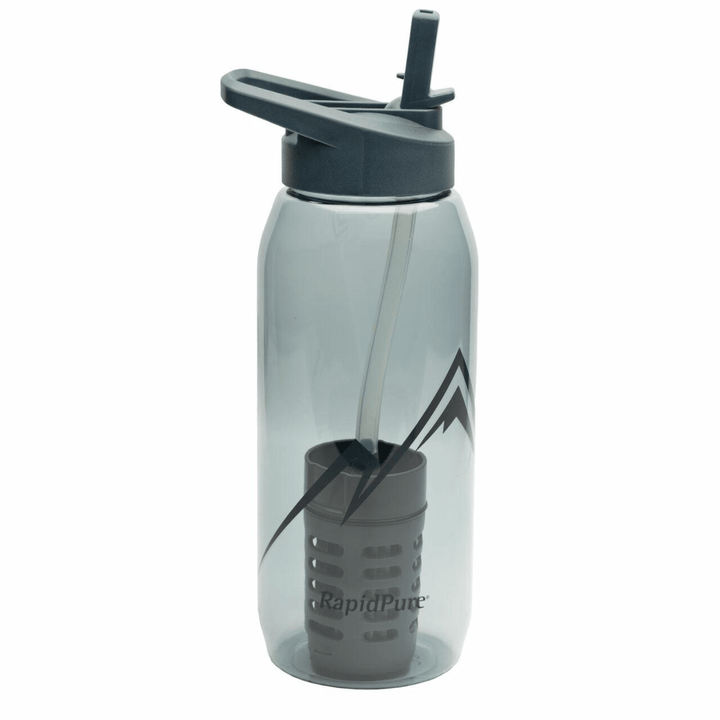 Chattanooga RapidPure water purifier with a bottle, demonstrating fast and effective water purification for clean drinking water.