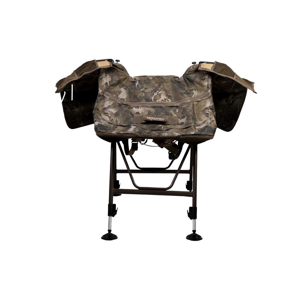 Chattanooga MOmarsh InvisiMan Blind in Optifade Marsh Camo for waterfowl hunting, durable outdoor concealment gear.