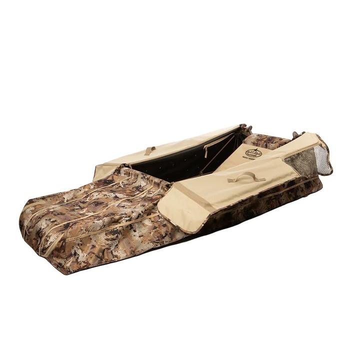 Chattanooga Rig Em Right Outdoors XFactor Layout Blind in Optifade Marsh, waterfowl hunting blind with camouflage pattern.