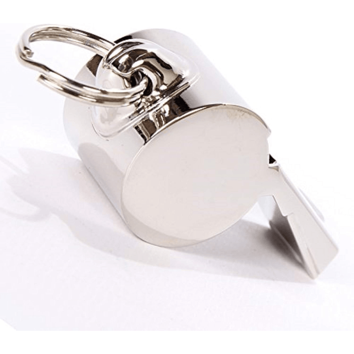 Chattanooga Omnipet Acme 58.5 large silver brass thunderer whistle, designed for loud sound and easy grip.