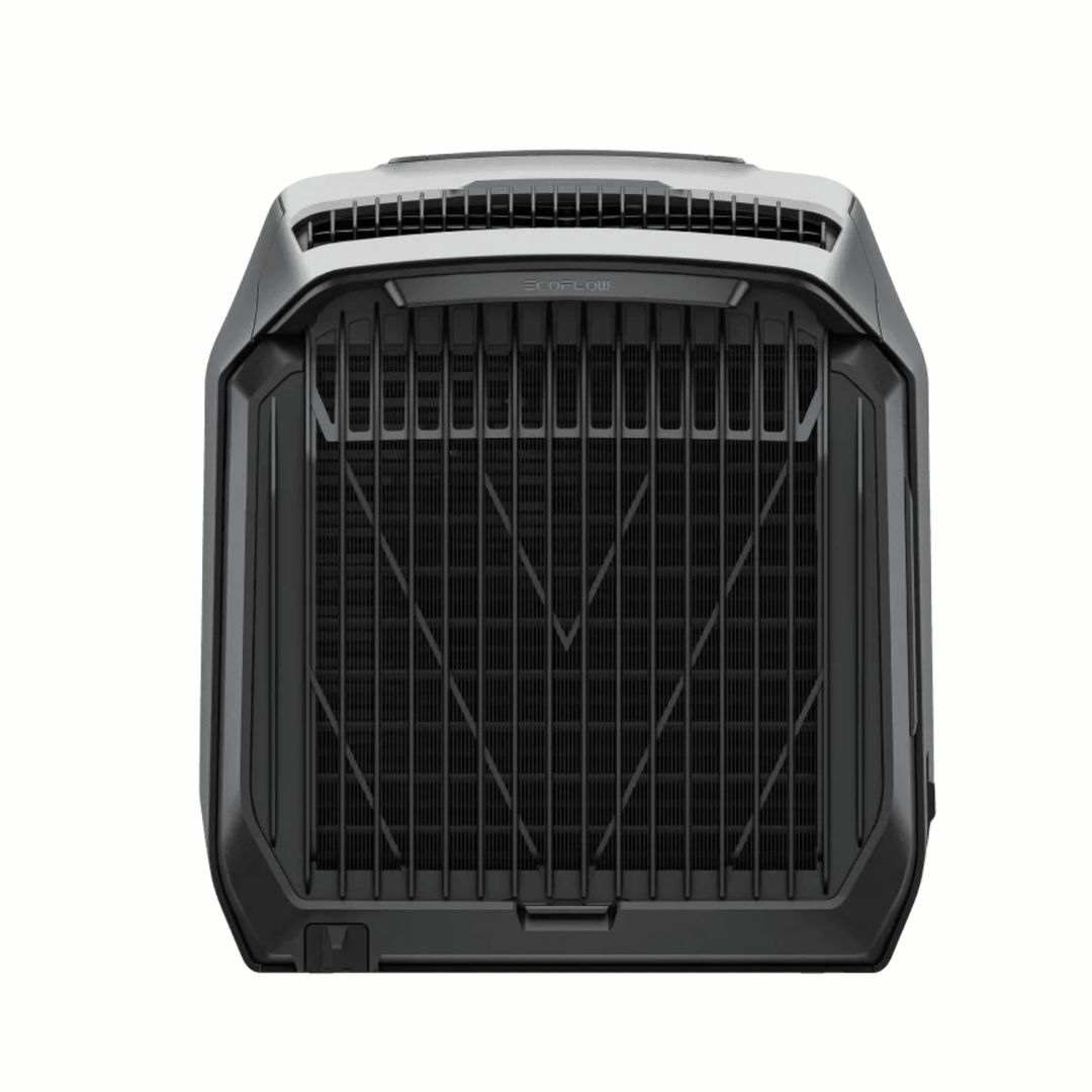 EcoFlow WAVE 3 portable air conditioner with sleek design, showing vents and control panel for fast cooling and energy efficiency.